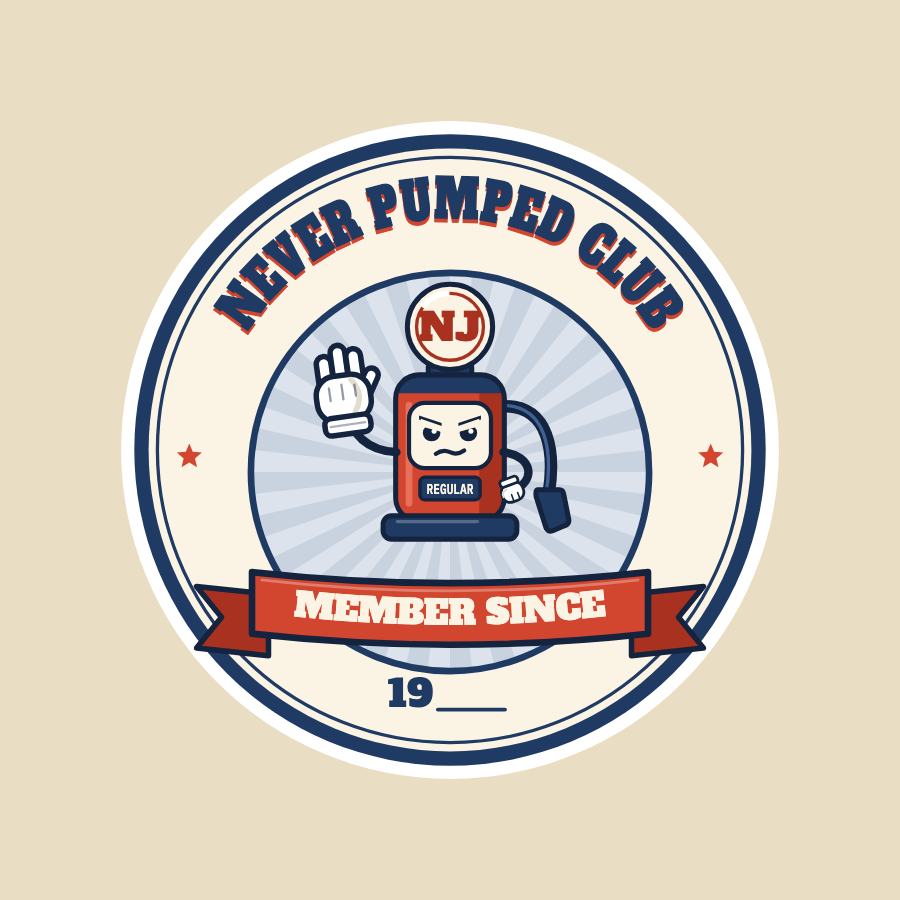 Never Pumped Club member sticker